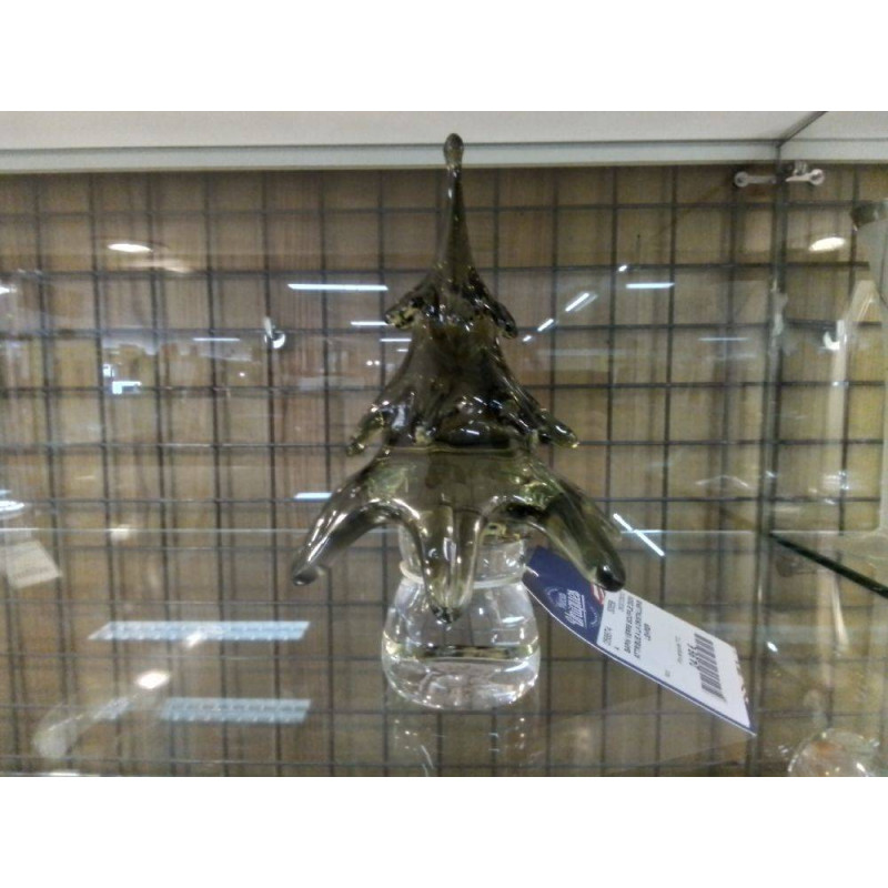 SAPIN VERRE SOUFFLE 23CM ATTRIBUE A LA CRISTALLERIE LEHRER