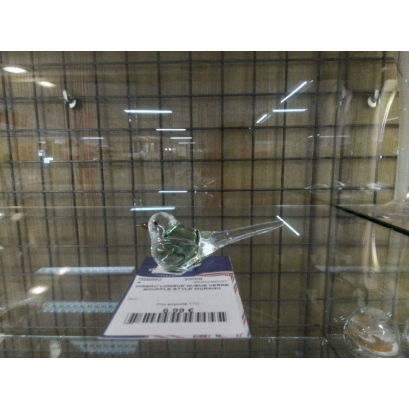 OISEAU LONGUE QUEUE VERRE SOUFFLE STYLE MURANO