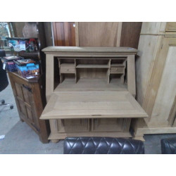 SECRETAIRE CHENE MASSIF AEROGOMME 2 PORTES 1 ABATTANT