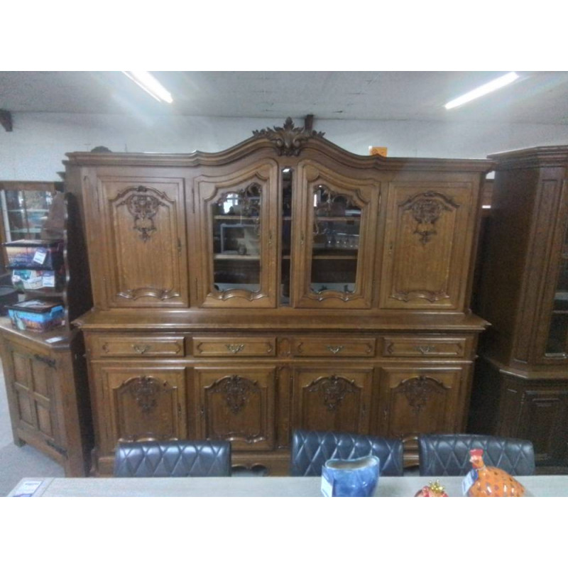 VAISSELIER 2 CORPS CHENE MASSIF STYLE LIEGEOIS 252X57X222