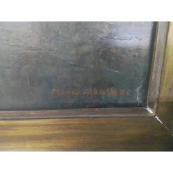 HUILE SUR TOILE PAYSAGE 50X59 SIGNE PETRUS VAN ASSCHE