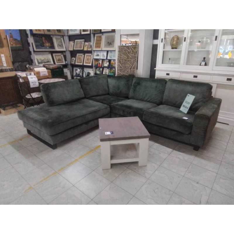 SALON D ANGLE VELOURS VERT