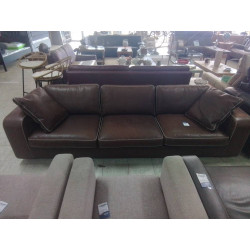 CANAPE 3 PLACES CUIR MARRON...