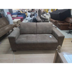 CANAPE 2 PLACES TISSU BRUN