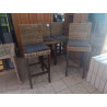 ENSEMBLE DE 4 TABOURETS DE BAR EN OSIER