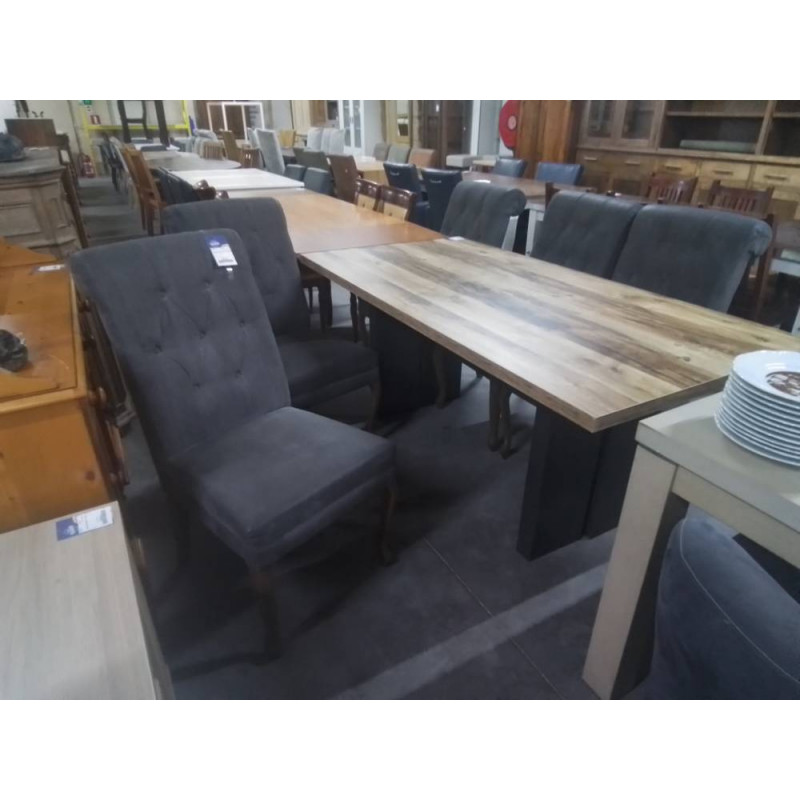 SERIE DE 5 CHAISES TISU GRIS 