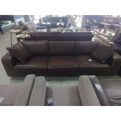 CANAPE 3 PLACES CUIR MARRON...