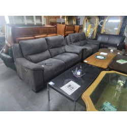 SALON TISSU GRIS 2+2 AVEC 2...