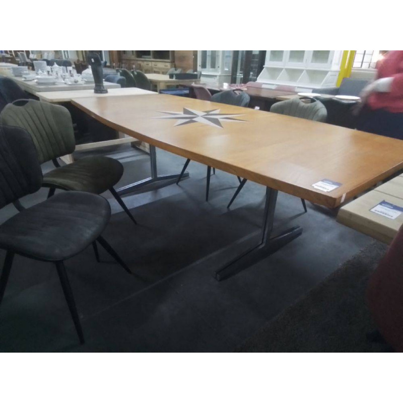 TABLE RECTANGULAIRE VINTAGE PIEDS CHROMES 250X120