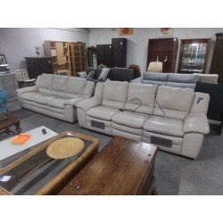 SALON CUIR CREME 3+3 DONT 2...