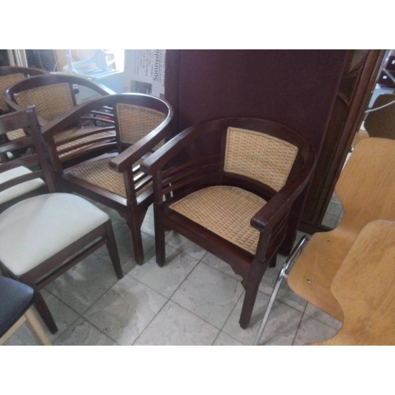 SERIE DE 4 FAUTEUILS BOIS EXOTIQUE 