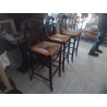 TABOURET BAR BOIS ASSISE PAILLEE LOT DE 3