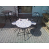SET TABLE ET 2 CHAISES LISBOA METAL ET MOSAIQUE