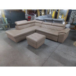 SALON D\'ANGLE CUIR CAMEL...