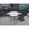 SET TABLE ET 2 CHAISES LISBOA METAL ET MOSAIQUE
