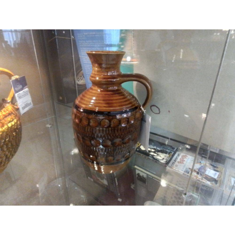 VASE CERAMIQUE A ANSE VINTAGE ALLEMAND BAY KERAMIK 30CM
