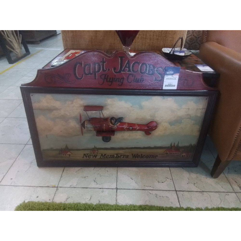 CADRE BOIS PEINT DECO AVIATION CAPTAIN JACOBS