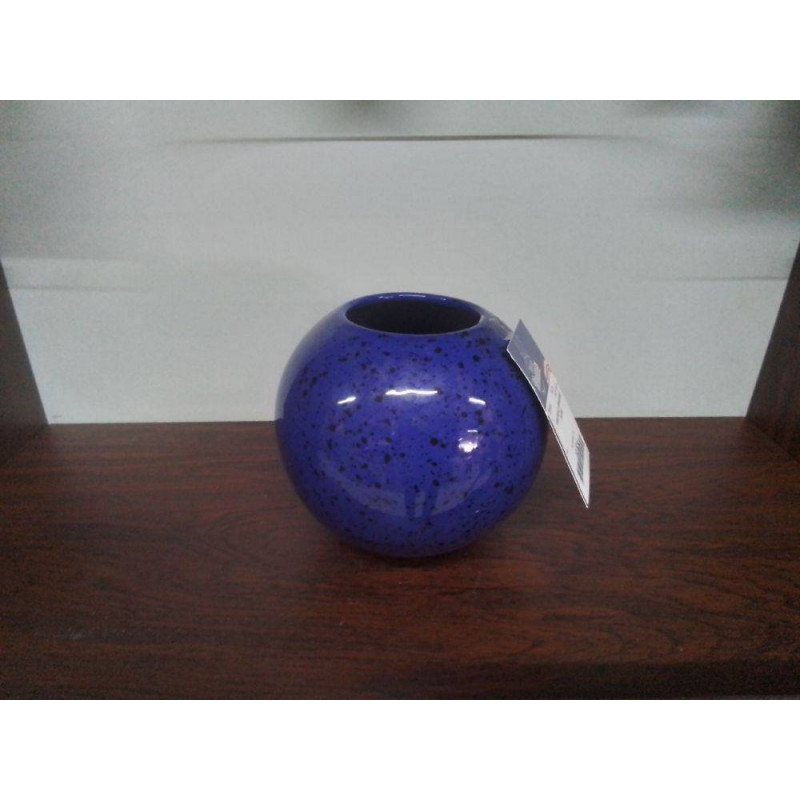 VASE BOULE CERAMIQUE BLEUE