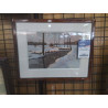AQUARELLE RUISSEAU ENNEIGE CADRE NOYER 41X33
