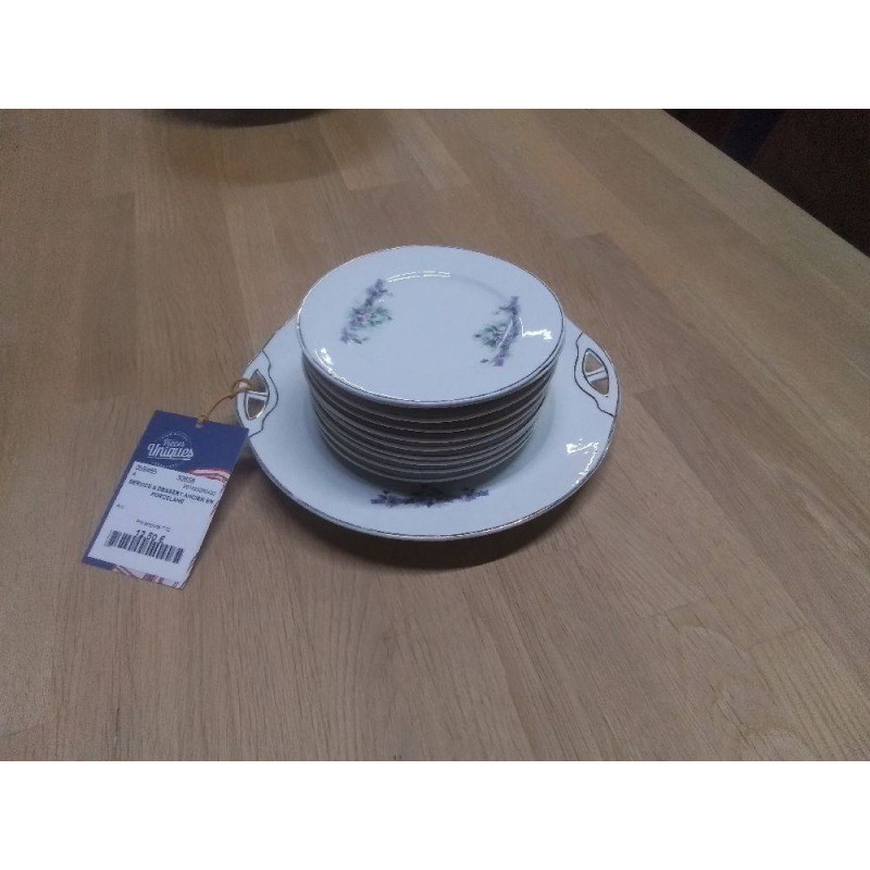 SERVICE A DESSERT ANCIEN EN PORCELANE