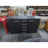 BUFFET BAS NOIR 2 PORTES 5 TIROIRS