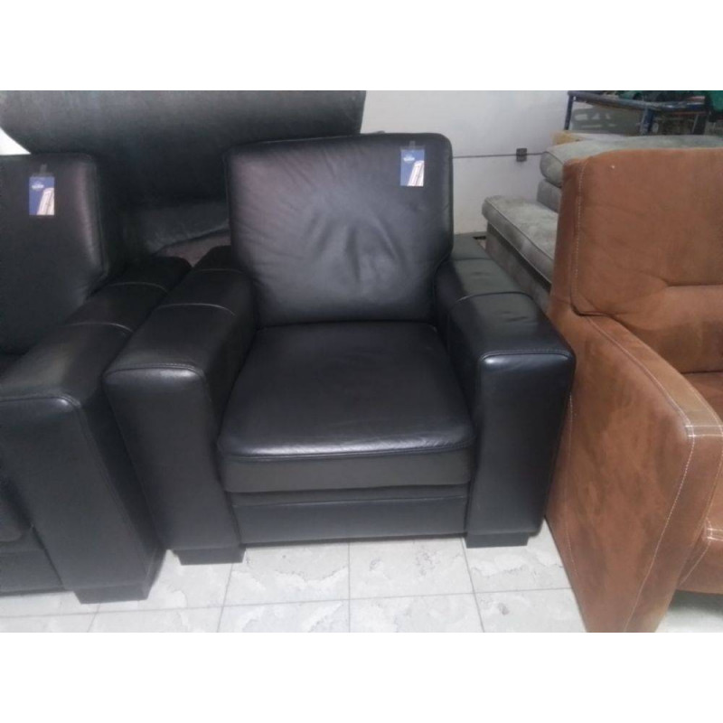 FAUTEUIL CLUB CUIR NOIR 