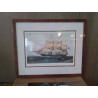 REPRO MARINE SOUS VERRE CADRE COULEUR NOYER