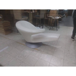 MERIDIENNE PIVOTANTE DESIGN CUIR BLANC 
