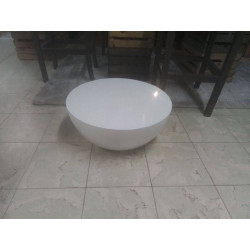 TABLE BASSE RONDE LAQUE BLANC 