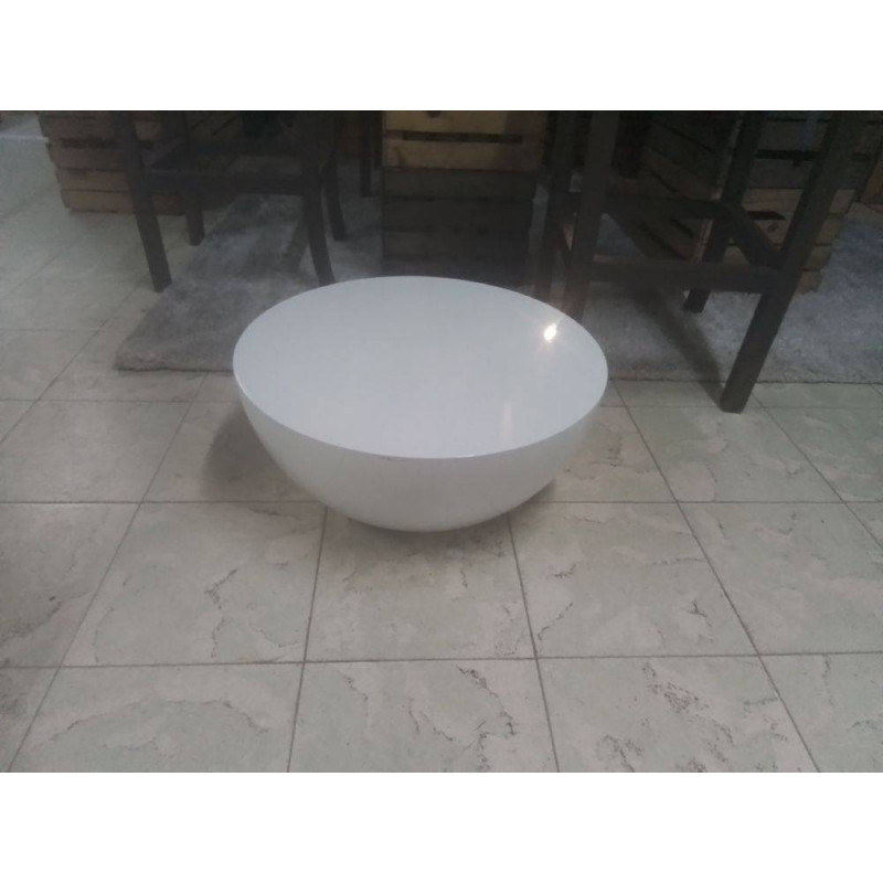 TABLE BASSE RONDE LAQUE BLANC 