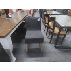 SERIE DE 4 CHAISES TISSU GRIS