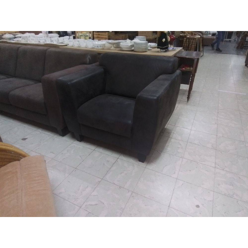 FAUTEUIL CLUB TISSU GRIS FONCÉ 