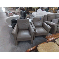 FAUTEUIL CLUB CUIR BRUN LA...