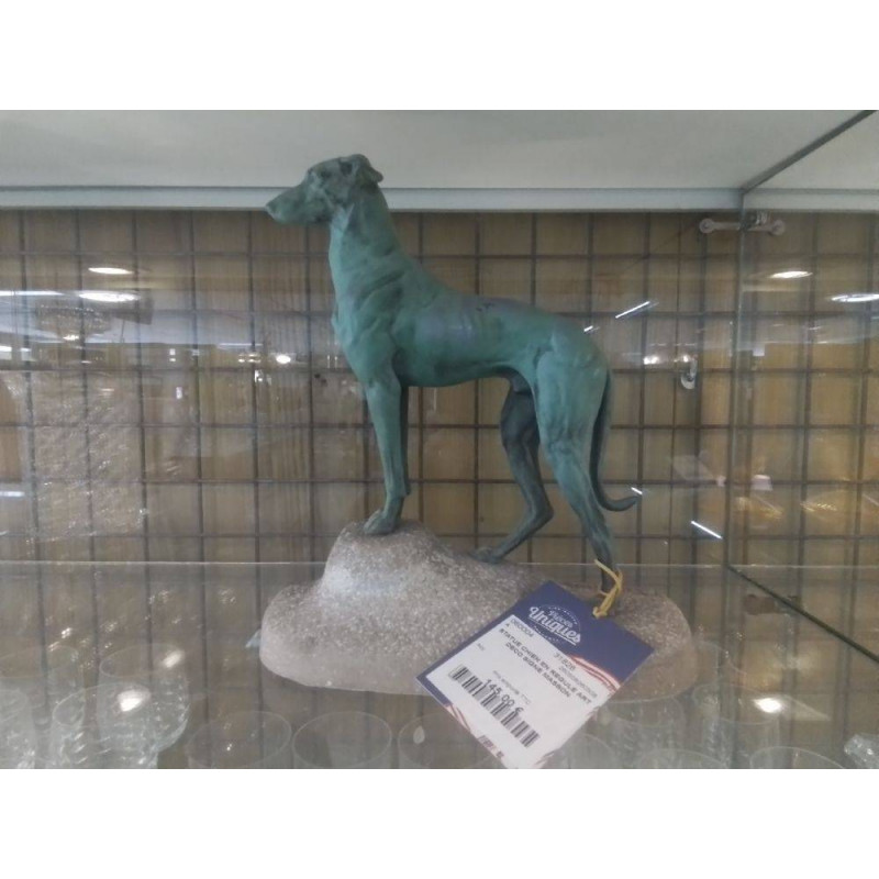 STATUE CHIEN EN REGULE ART DECO SIGNE MASSON