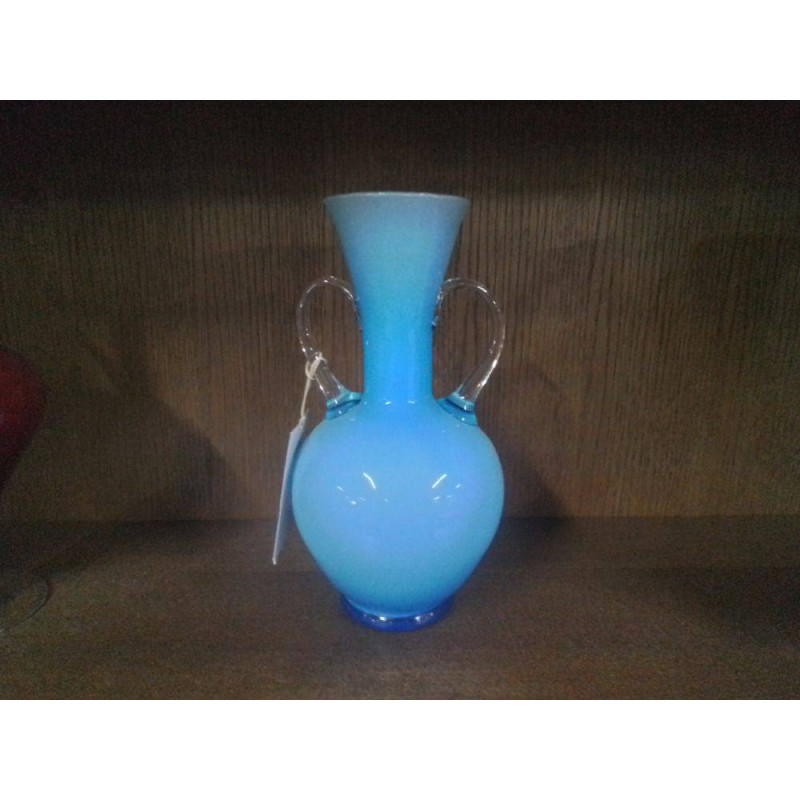 VASE EN VERRE BLEU TURQUOISE