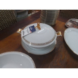 SERVICE A DINER PORCELAINE DE LIMOGES CHASTAGNER BORD DORE