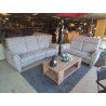 SALON 3+2 TISSU GRIS 2 RELAX ELECTRIQUES DANS LE CANAPE 3 PLACES 