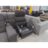 FAUTEUIL RELAX ELECTRIQUE PIVOTANT CUIR GRIS 