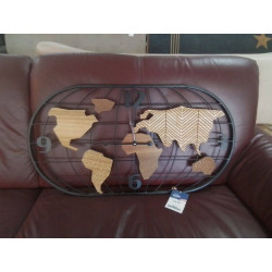 HORLOGE MODERNE MAPPEMONDE