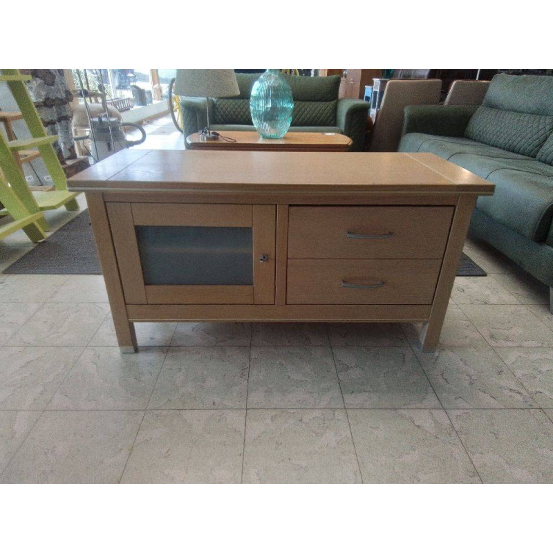 MEUBLE TELE BAS 1 PORTE 2 TIROIRS 