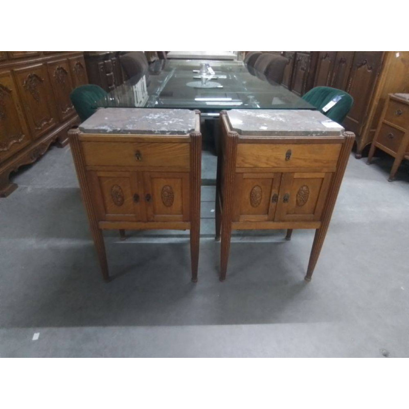 PAIRE DE CHEVETS ART DECO DESSUS MARBRE