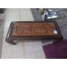 TABLE BASSE ASIATIQUE BOIS SCULPTE 2 TIROIRS