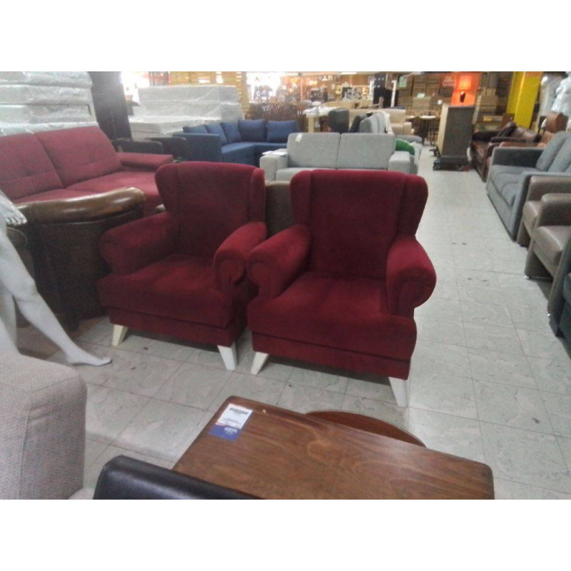 FAUTEUIL CLUB TISSU ROUGE 