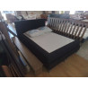 LIT BOXSPRING 140X200 TISSU GRIS