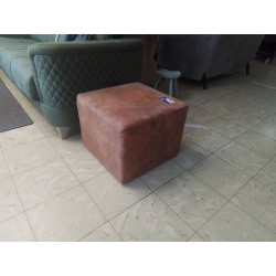 POUF CARRE TISSU BRUN 