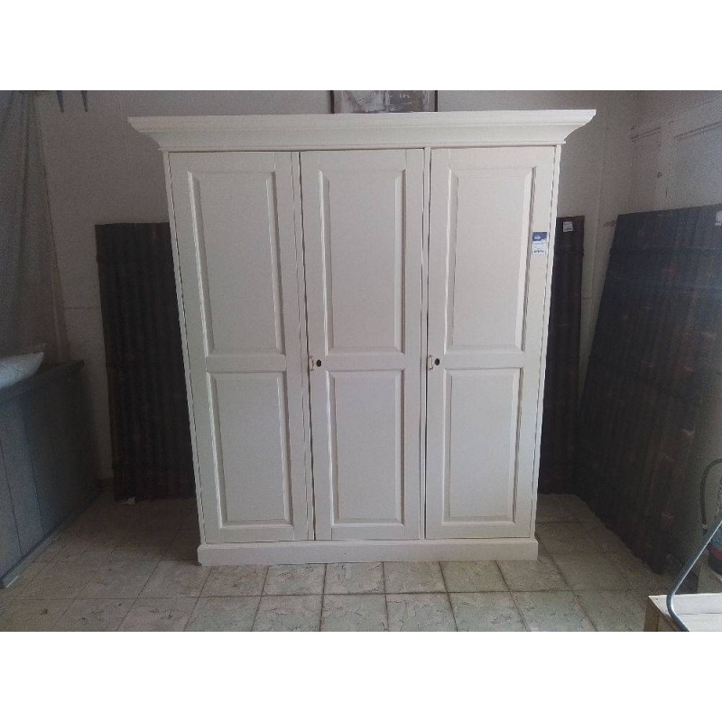 GARDE ROBES BLANCHE 3 PORTES SANS CLE