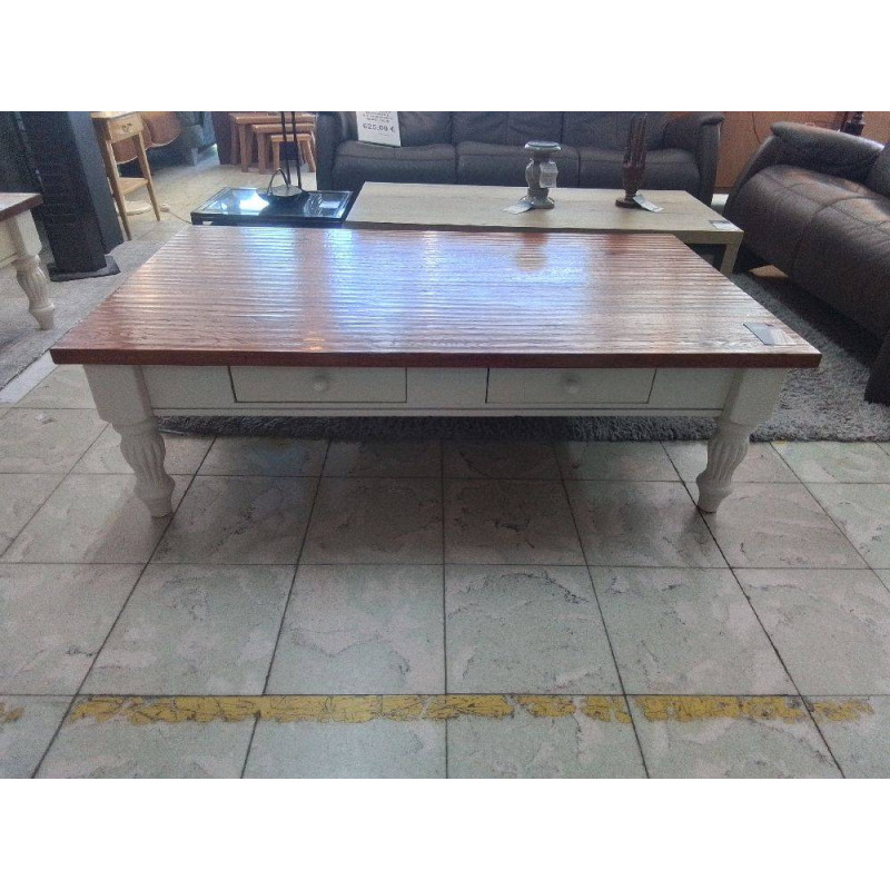 TABLE DE SALON MODERNE 2 TONS 2 TIROIRS 