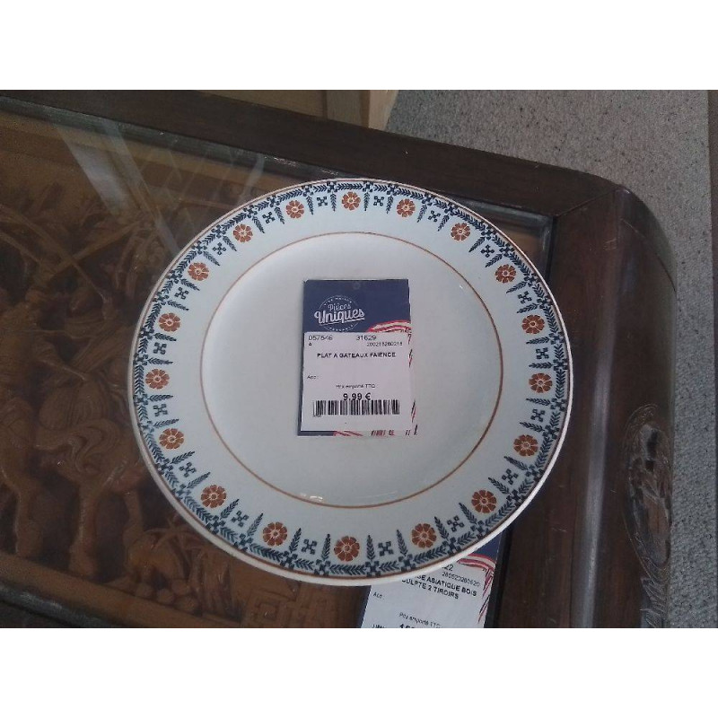 PLAT A GATEAUX FAIENCE
