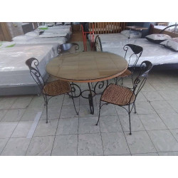 ENSEMBLE TABLE RONDE BOIS...