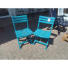 CHAISES DE JARDIN BLEUES LA PAIRE